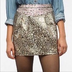 Kimchi Blue jacquard metallic floral mini skirt